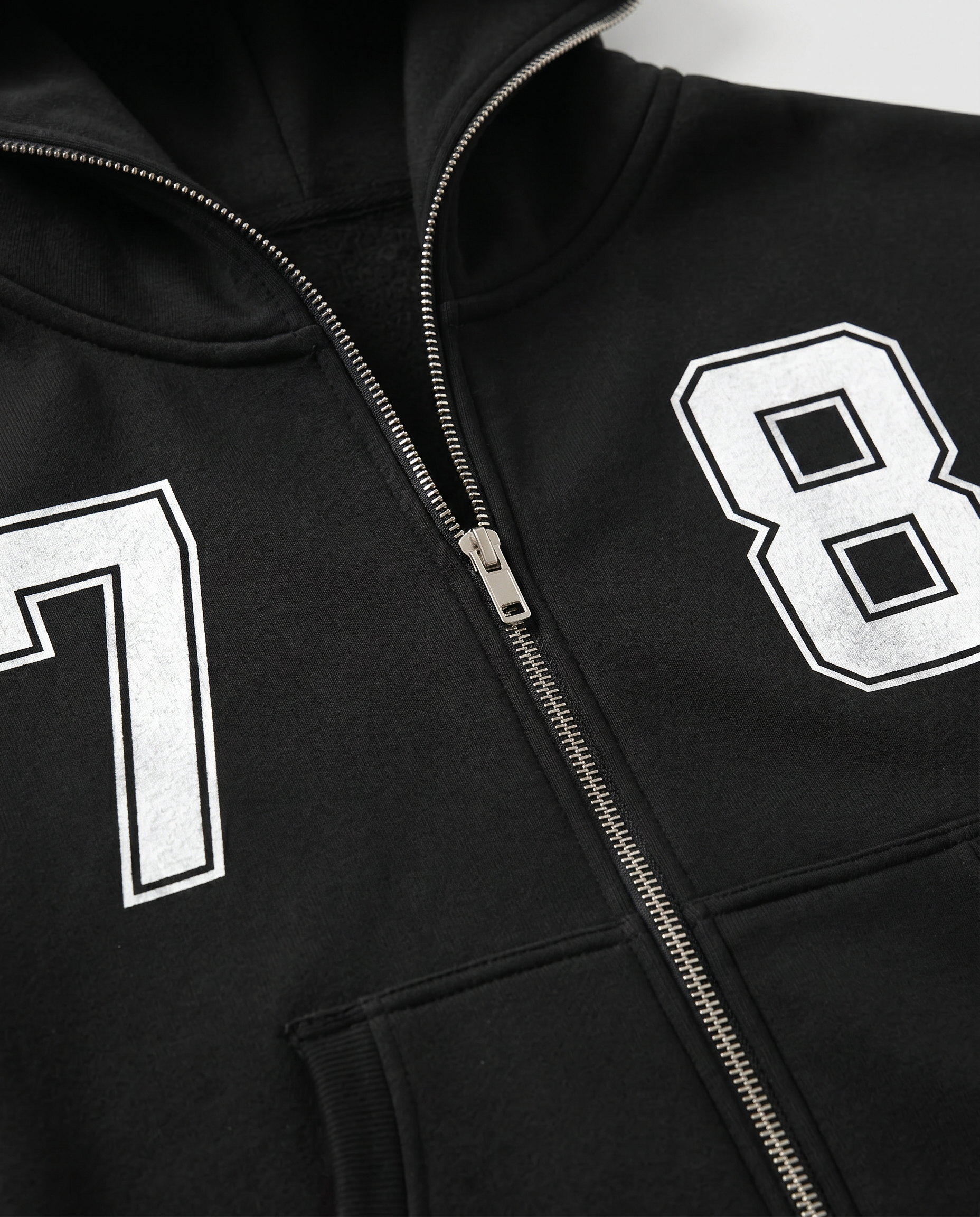 Fleeced Full-Zip Boxy Hoodie