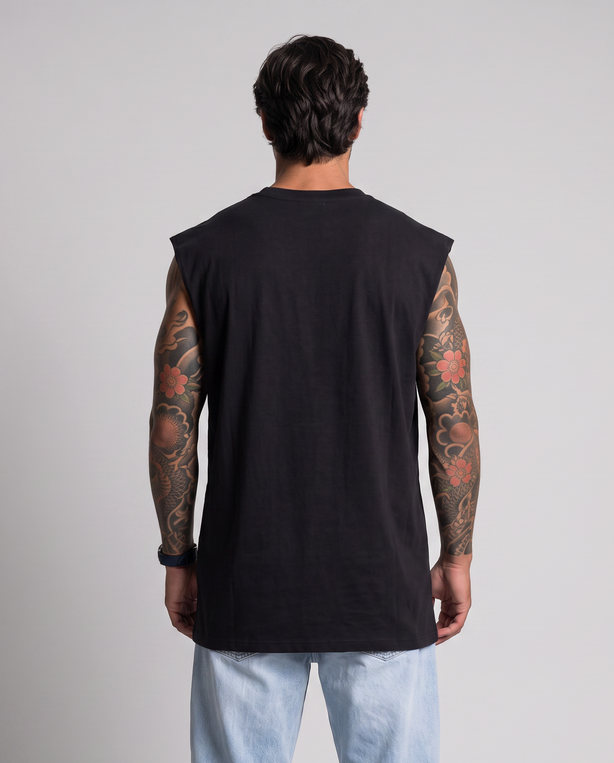Raw Edge Cotton Tank Top
