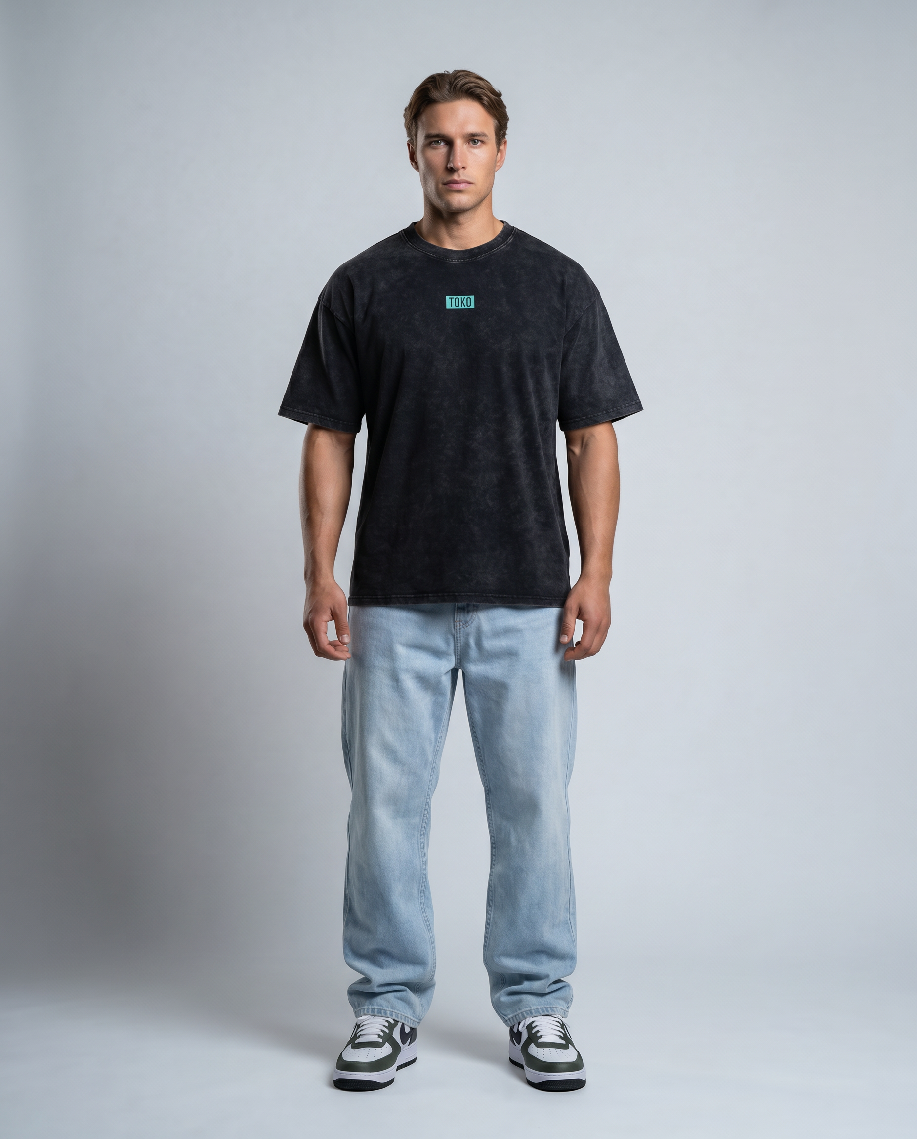 Snow Washed Oversized Cotton Fox T-Shirt