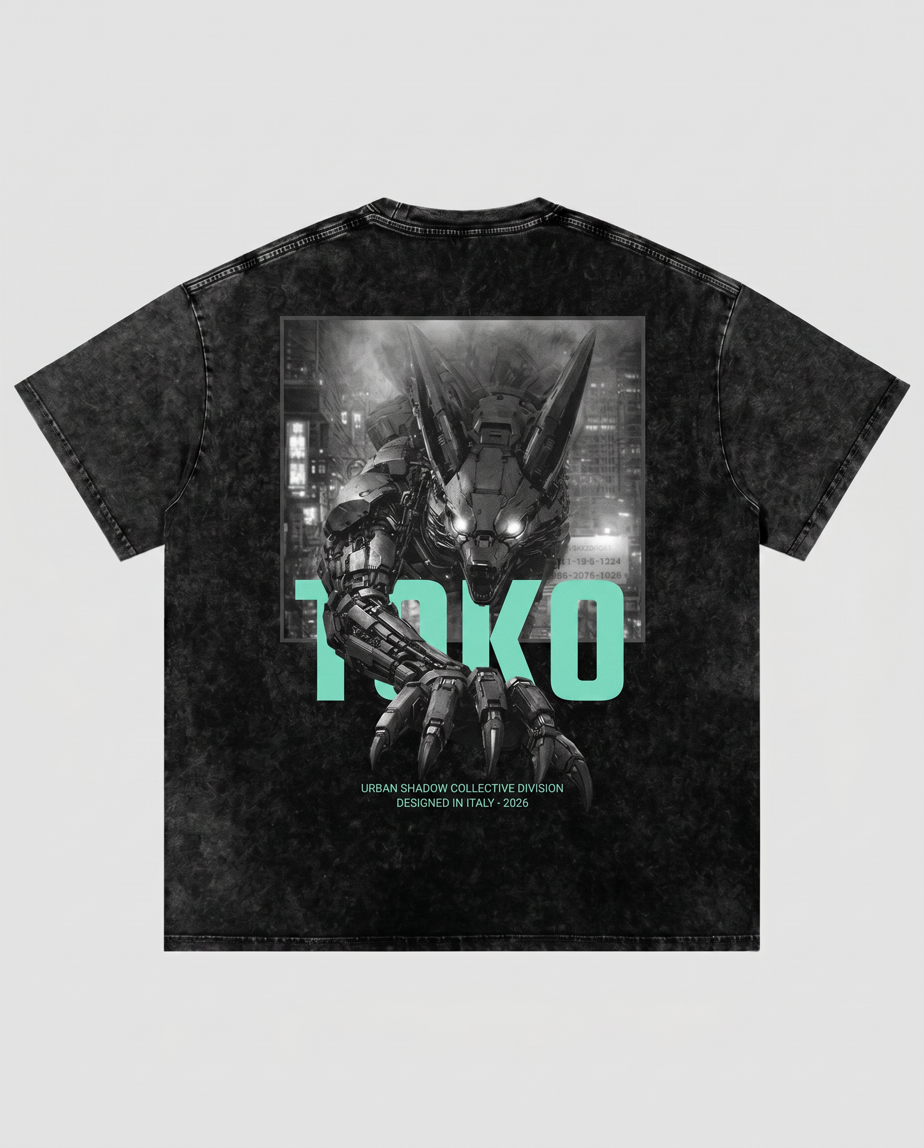 Snow Washed Oversized Cotton Fox T-Shirt