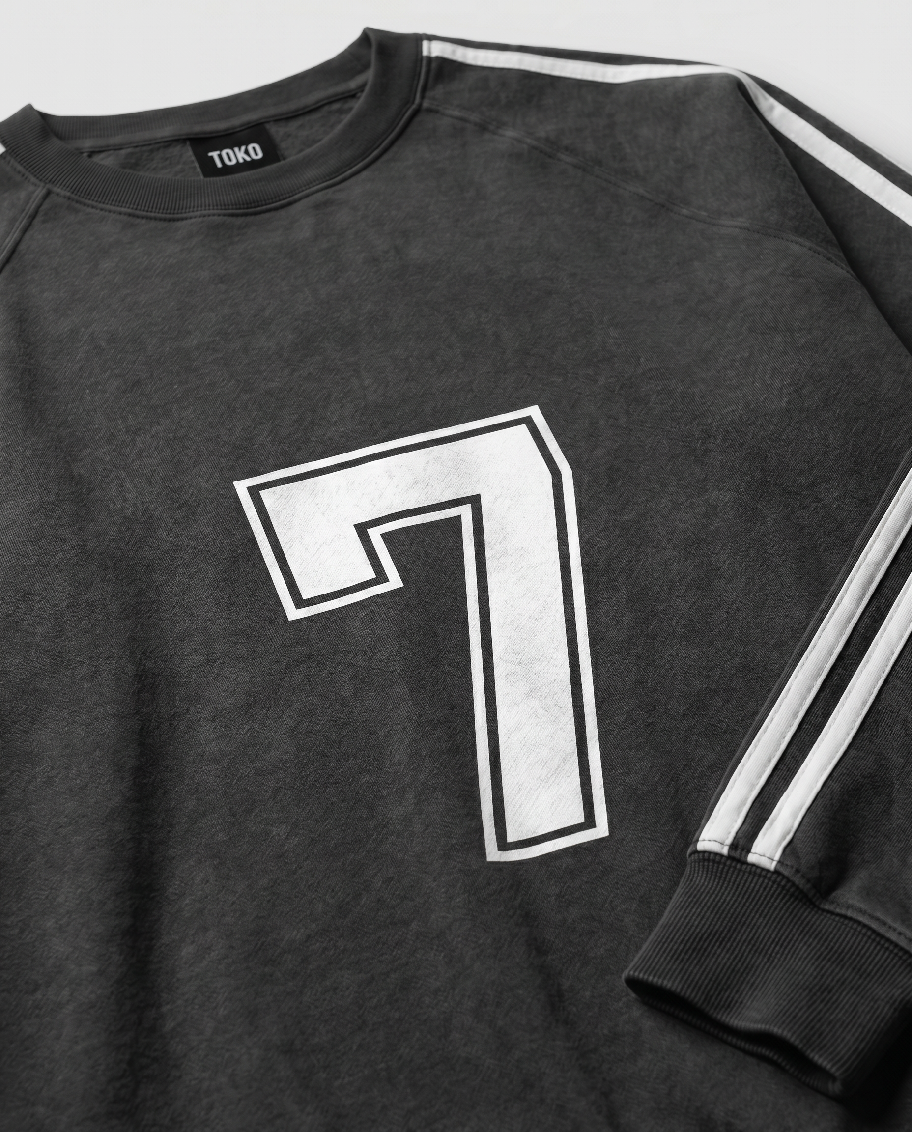 Snow Washed Contrast Tape Sweatshirt