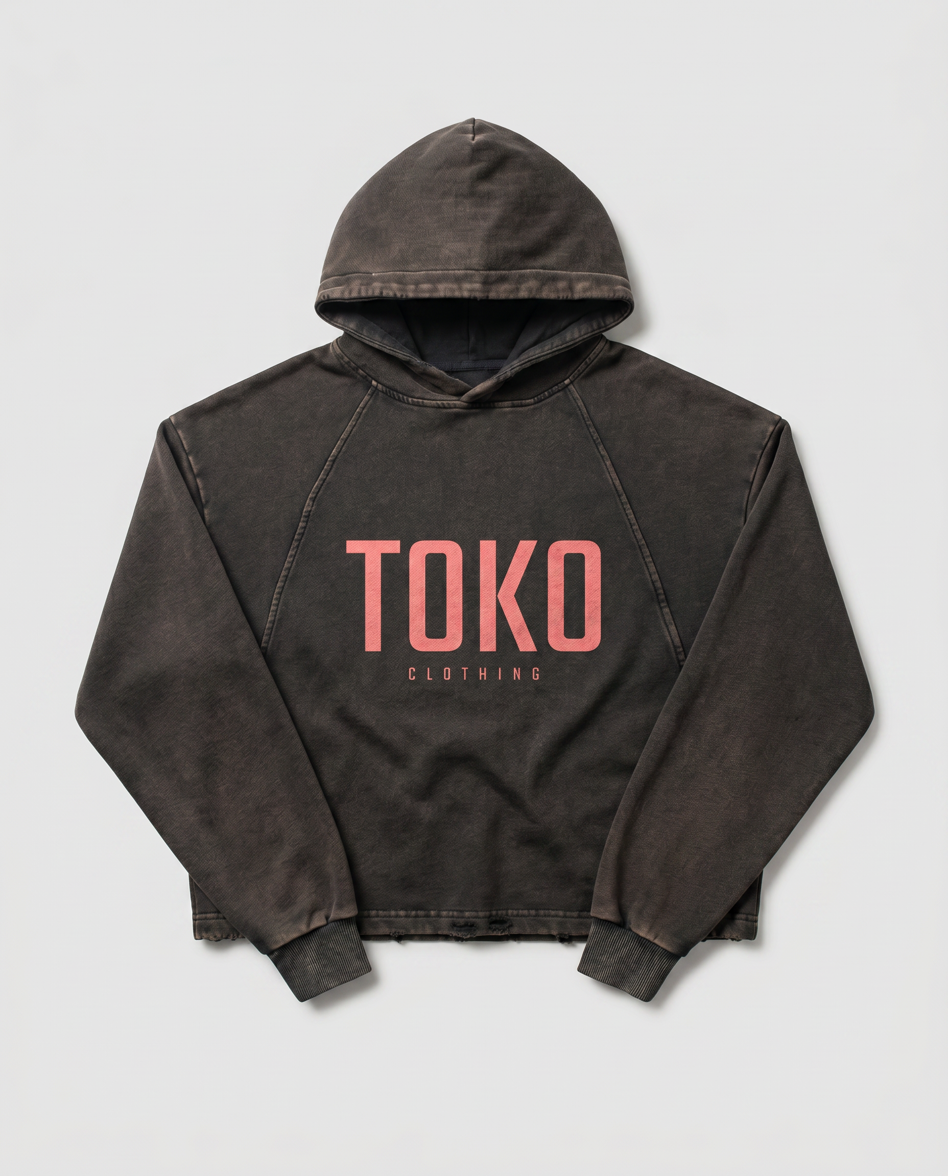 Vintage Washed Frayed-Hem Hoodie
