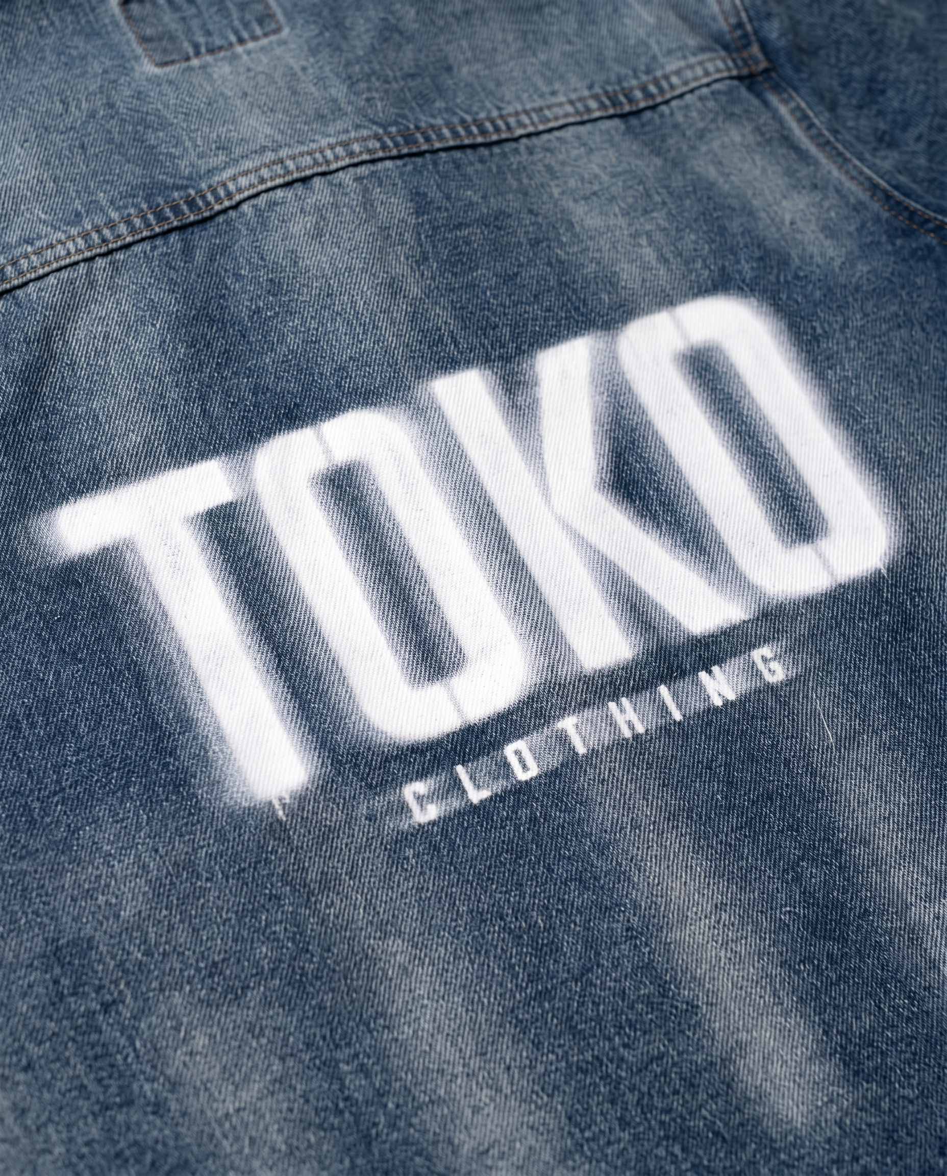 Vintage Washed Full-Zip Denim Shirt