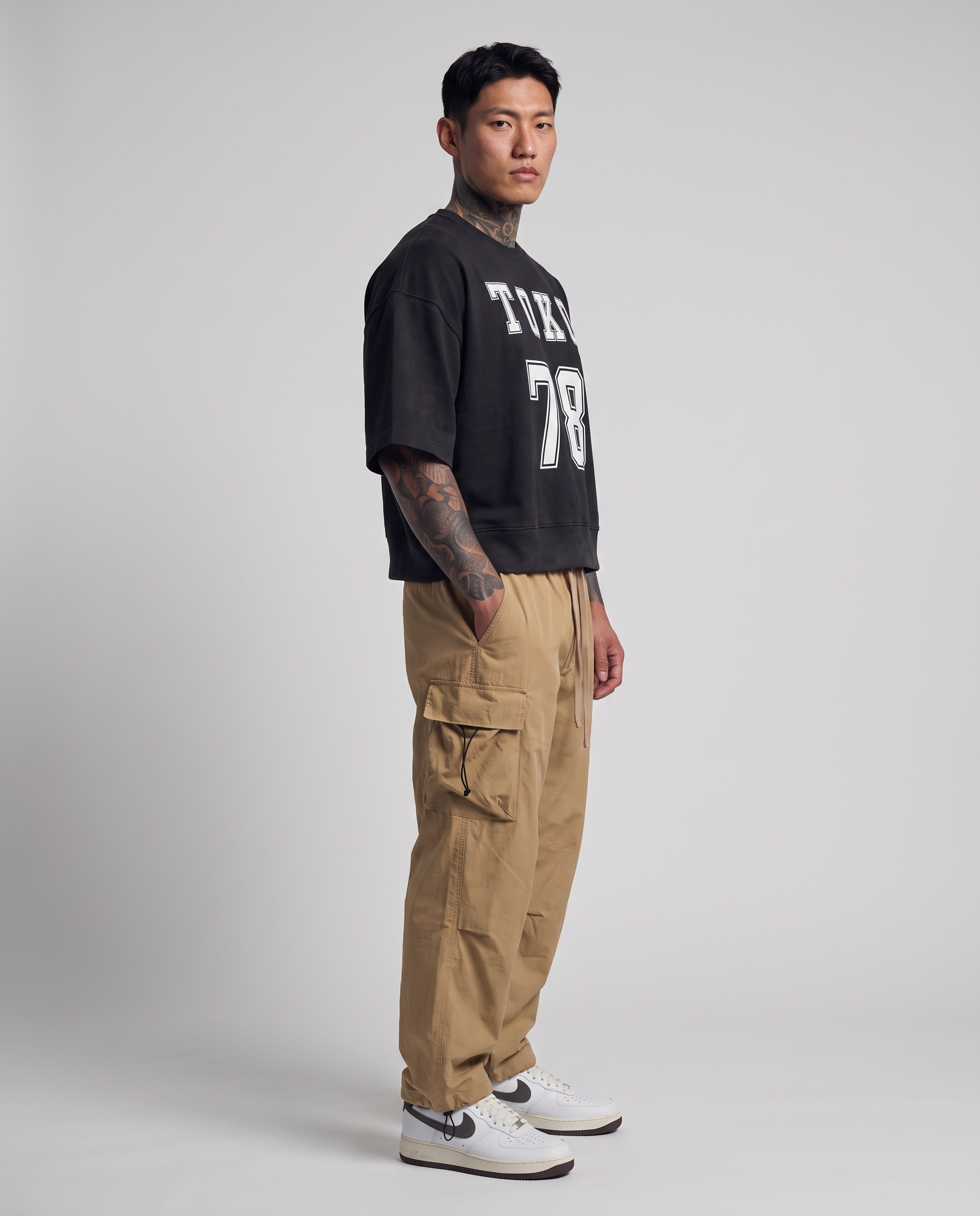 Mineral Wash Boxy Raw Edge T-Shirt