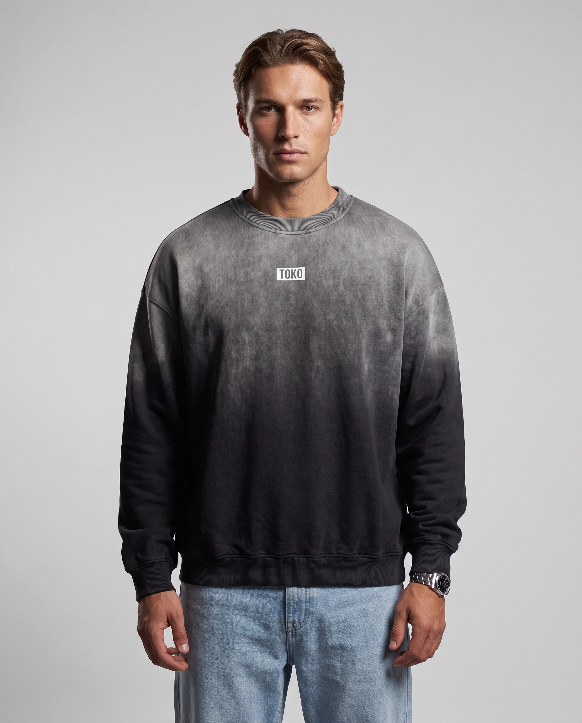 Sunfade Drop-Shoulder Cotton Sweatshirt