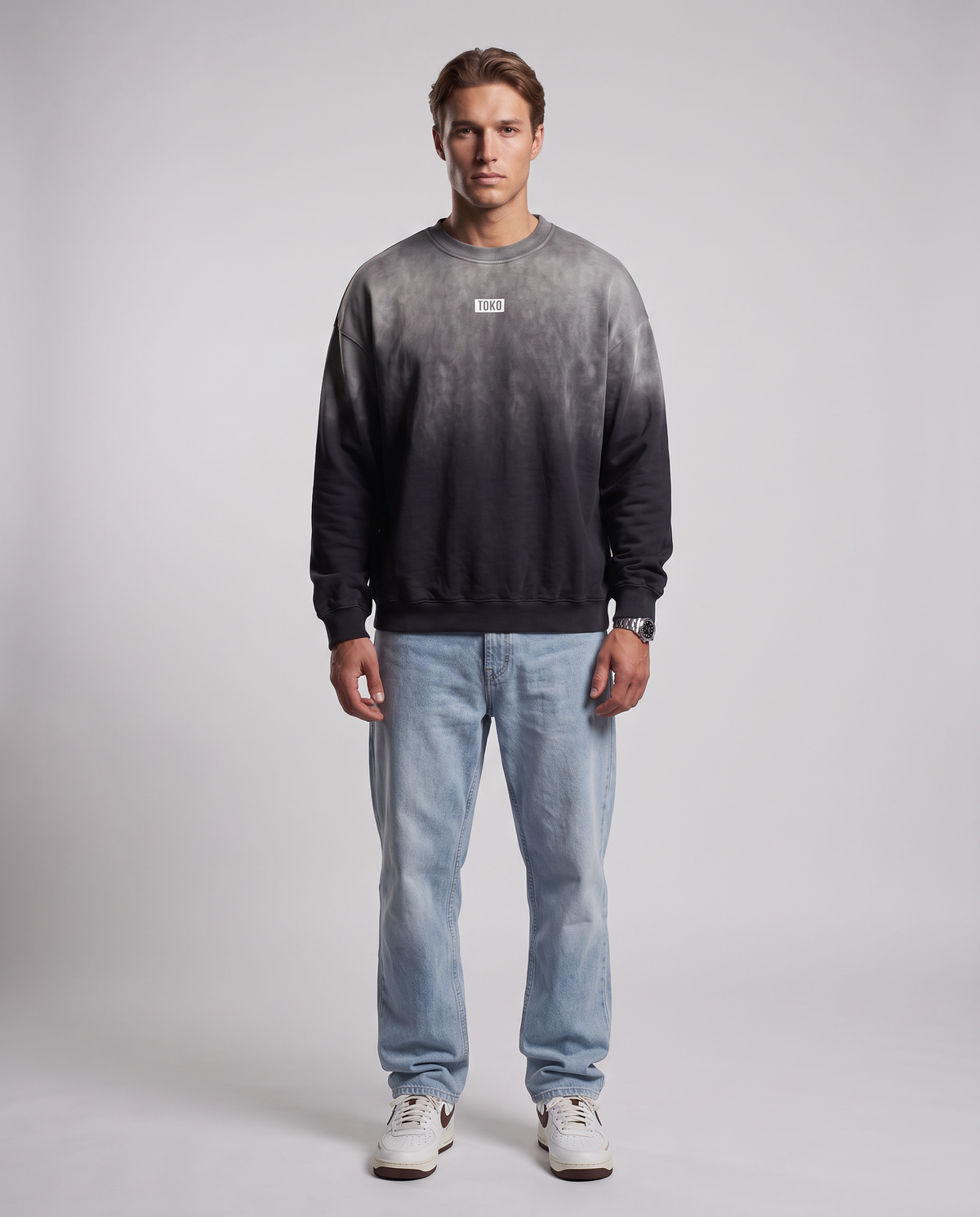 Sunfade Drop-Shoulder Cotton Sweatshirt