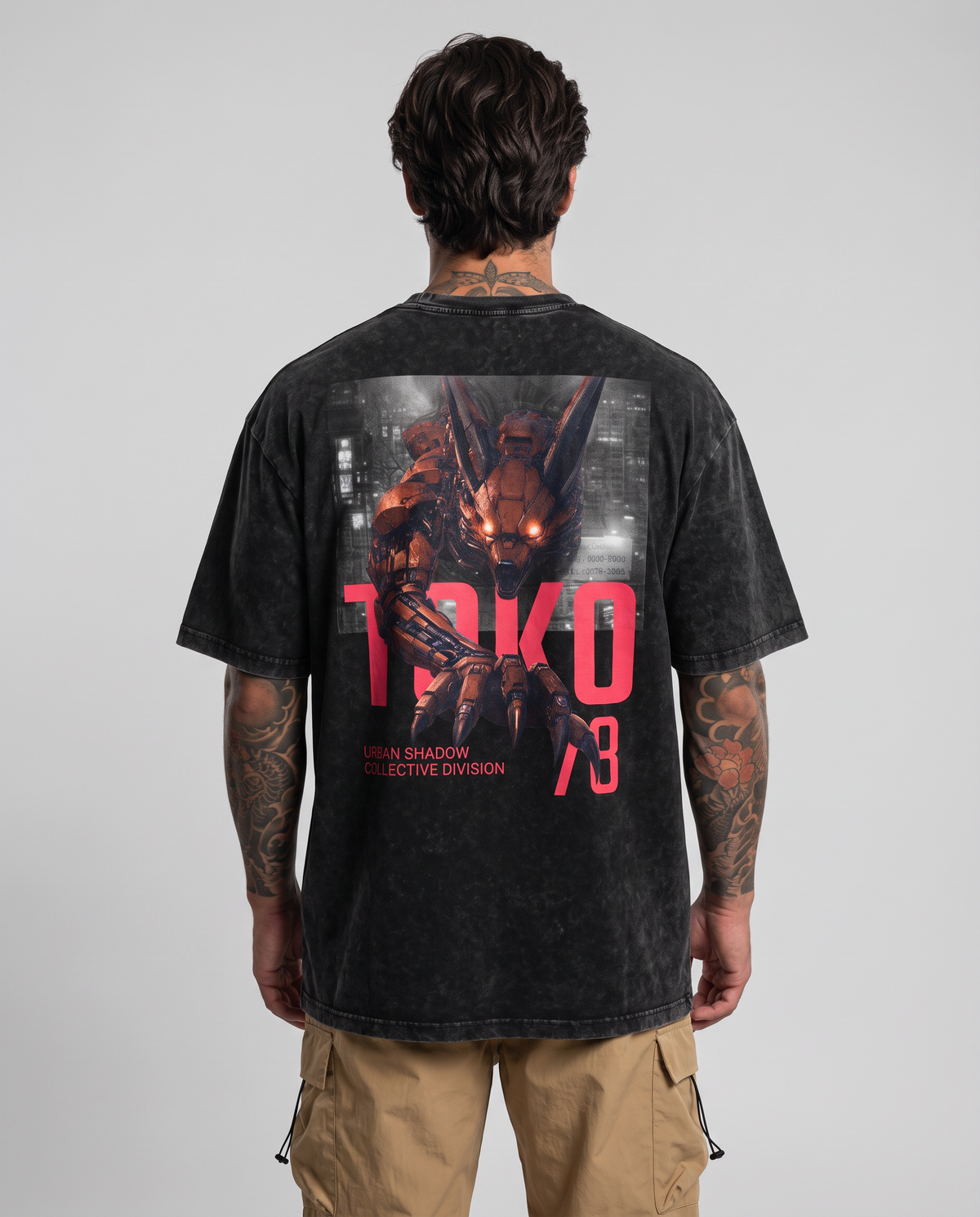 Snow Washed Fox Oversized Cotton