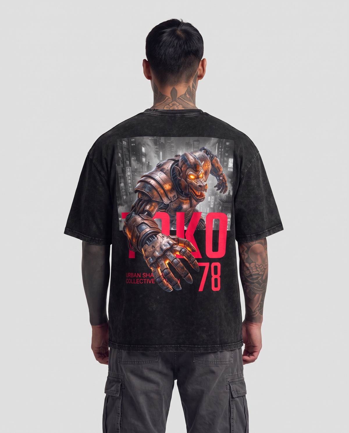 Snow Washed Gorilla Oversized Cotton T-Shirt