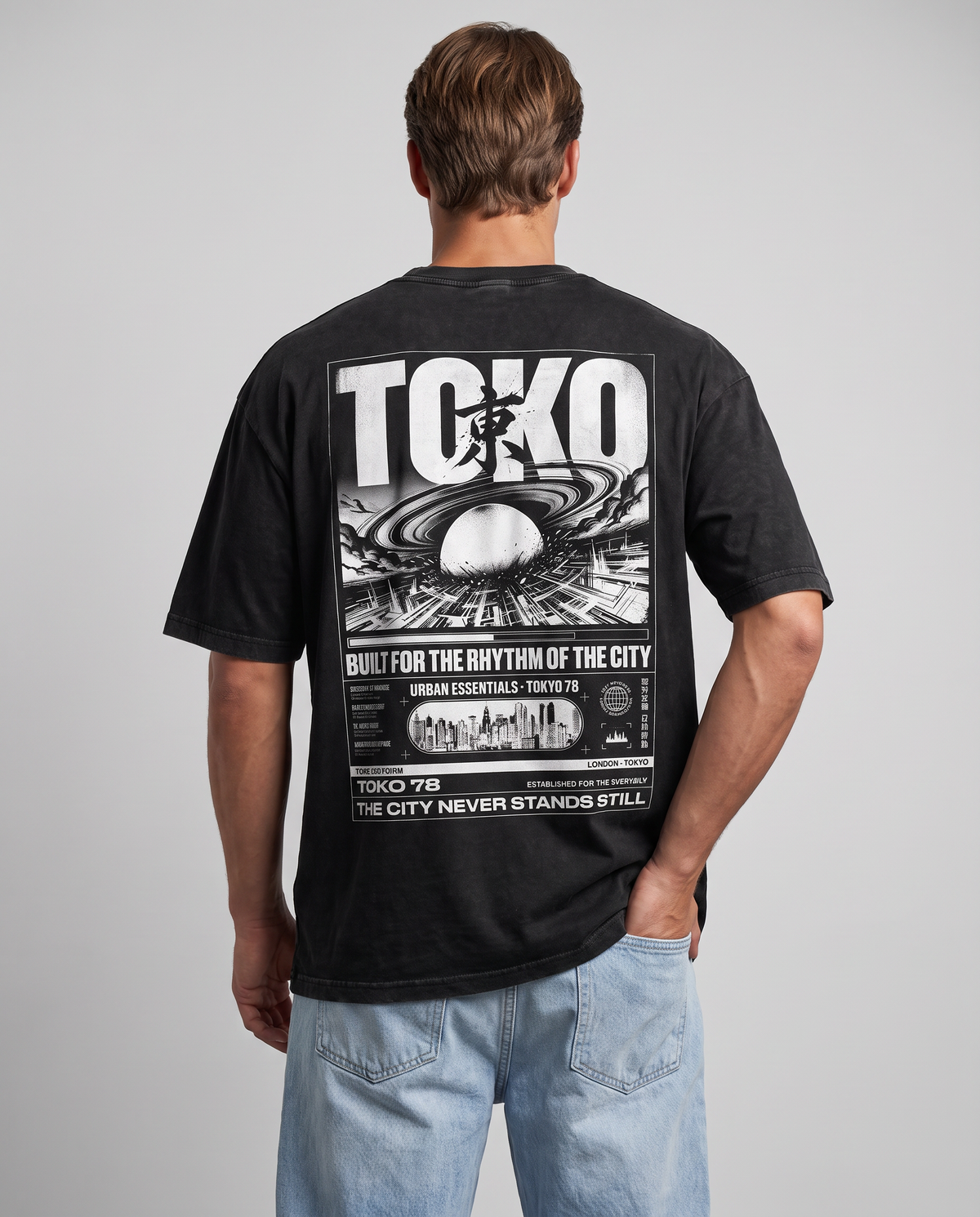 Snow Washed City Oversized Cotton T-Shirt