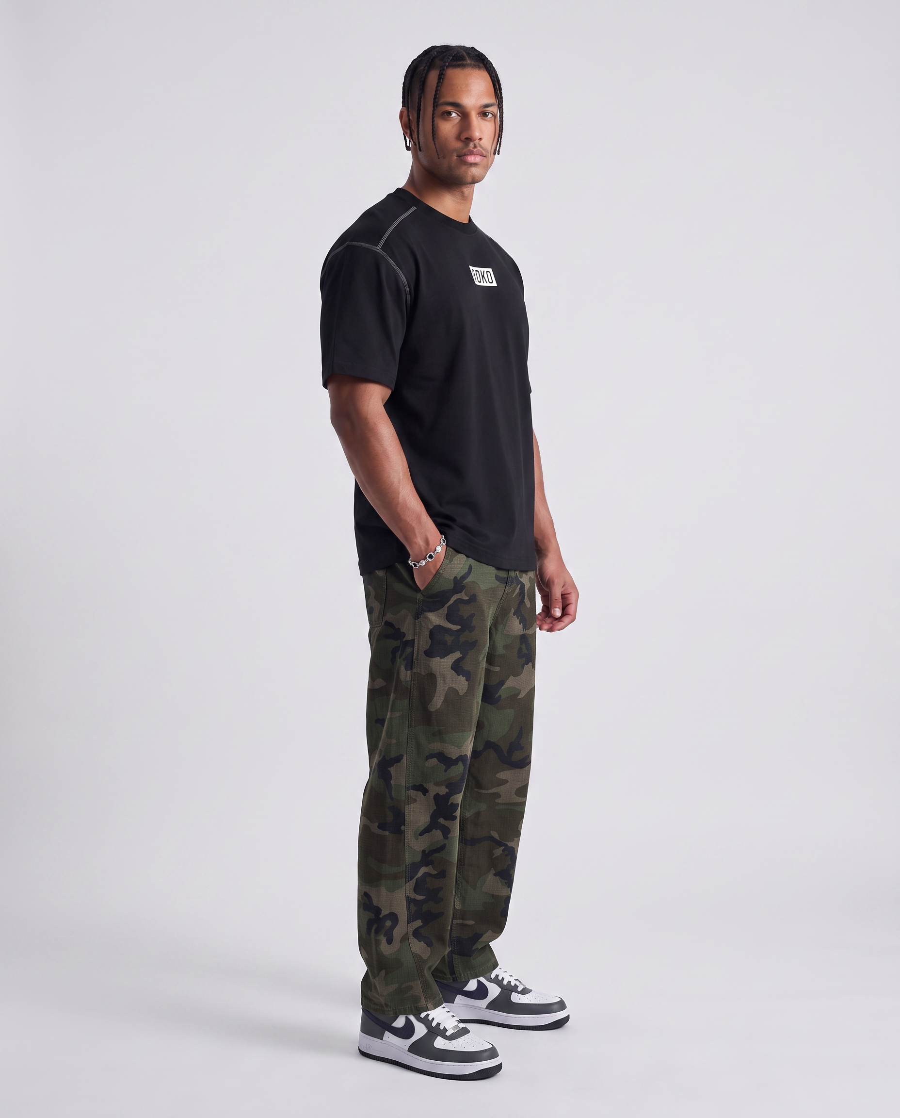 Oversized Contrast-Stitched Cotton Tee