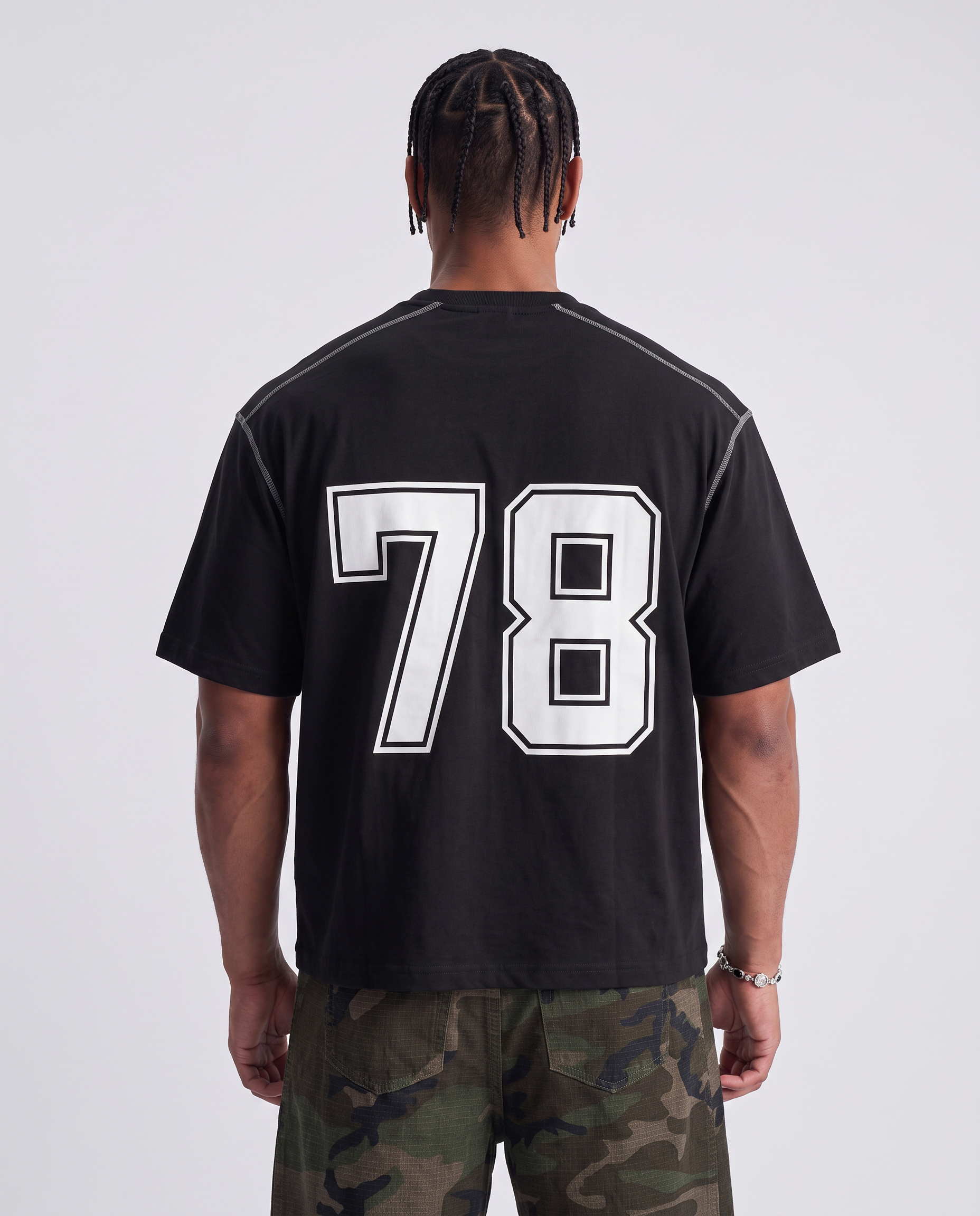 Oversized Contrast-Stitched Cotton Tee