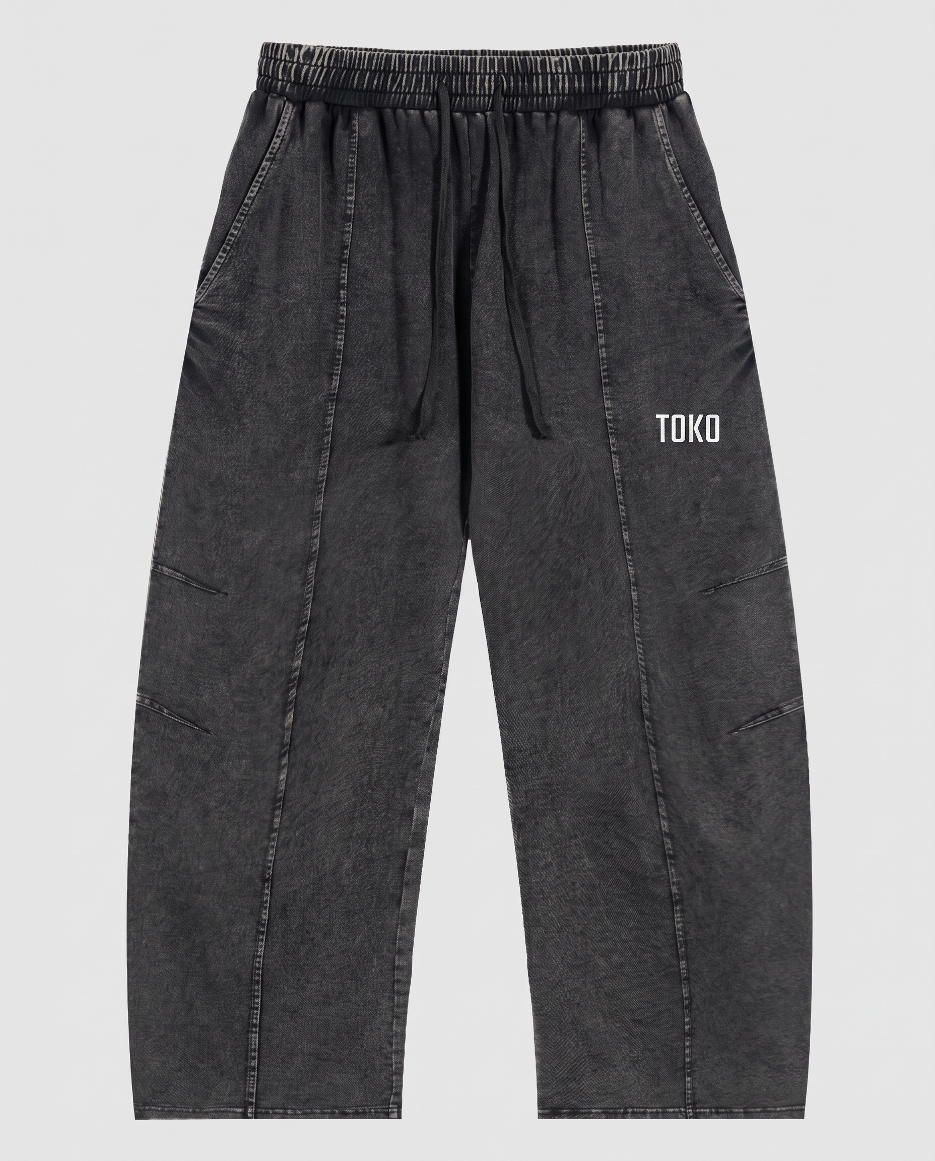 Snow Wash Drawstring Cotton Pants