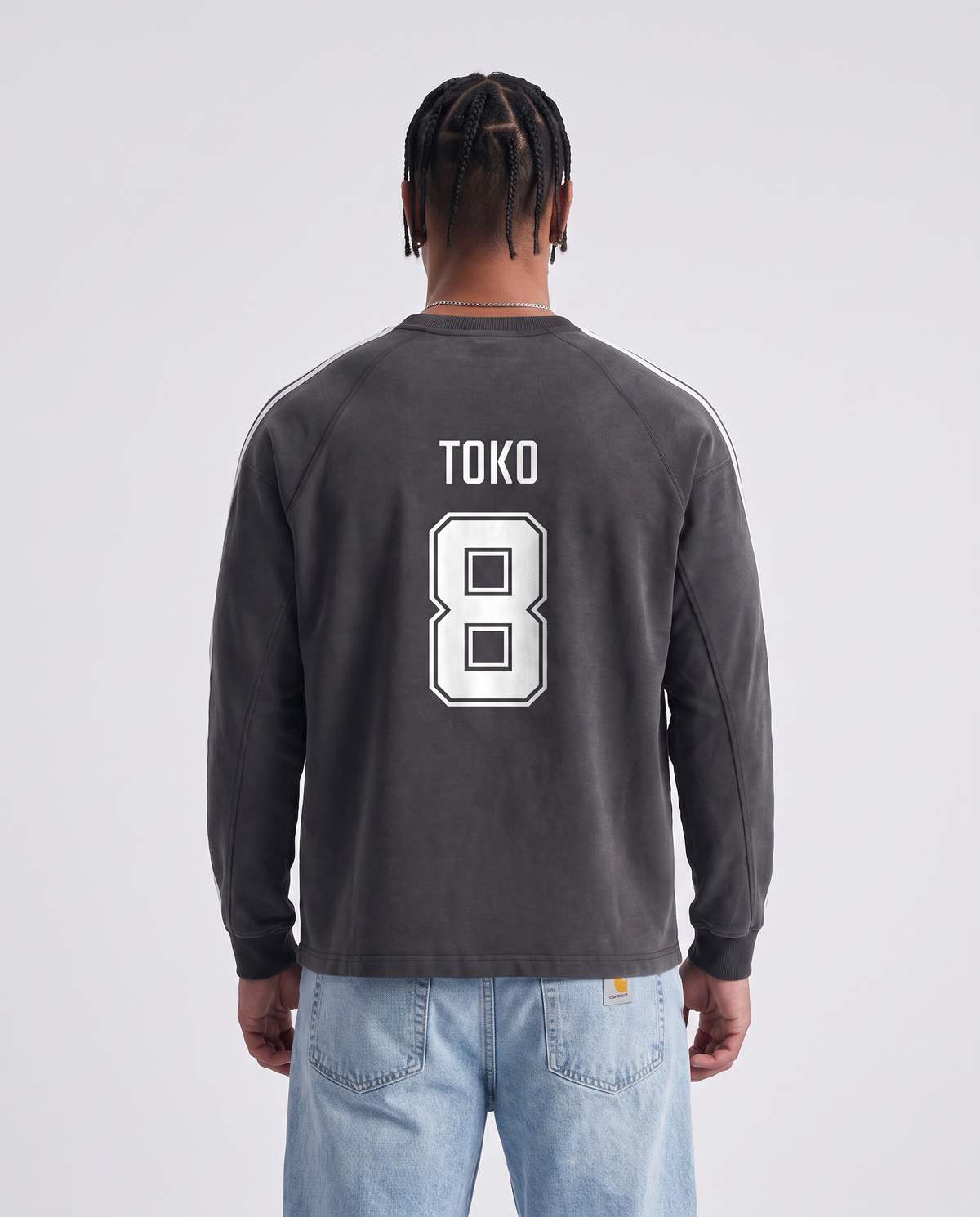 Snow Washed Contrast Tape Sweatshirt
