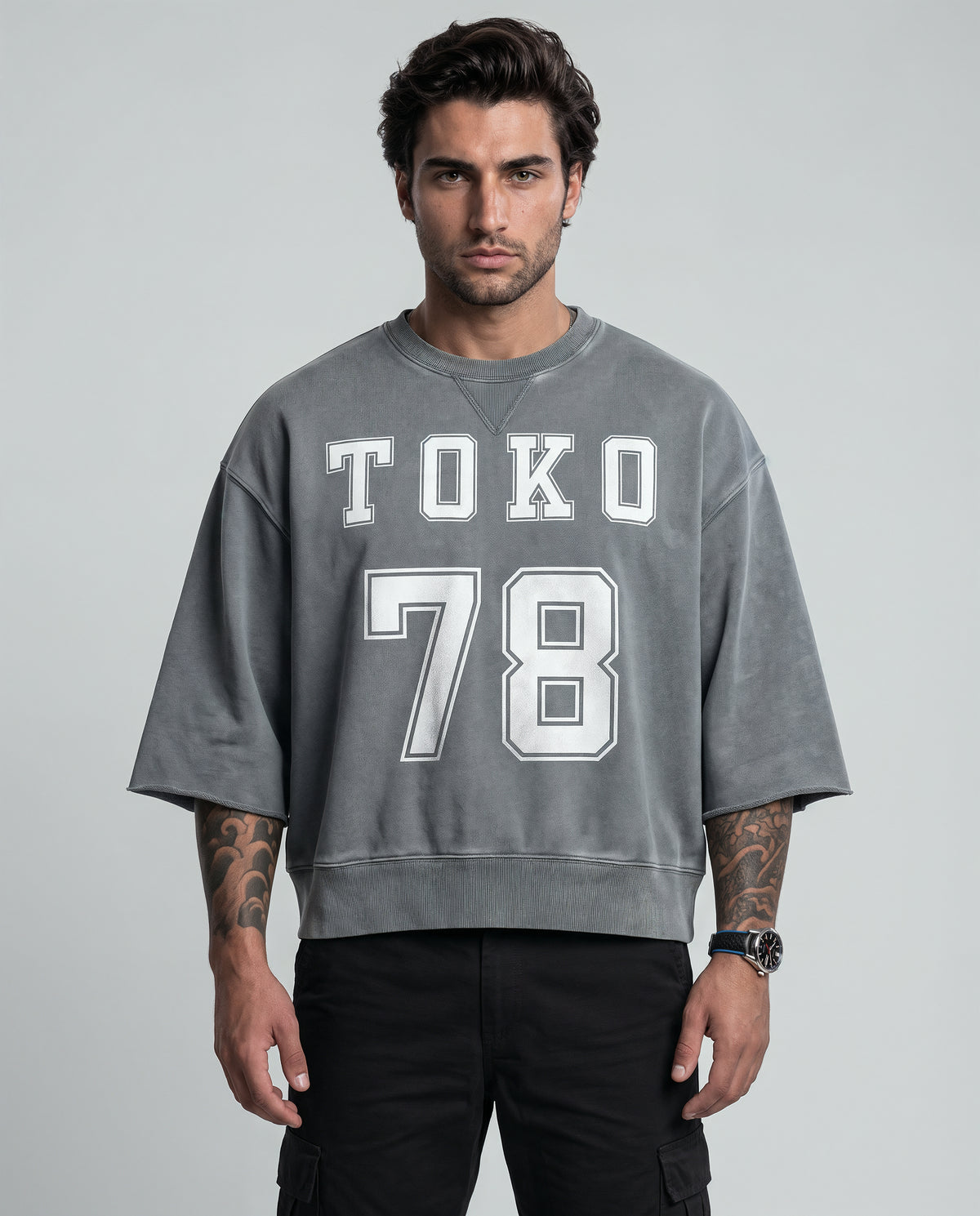 Mineral Wash Boxy Raw Edge T-Shirt